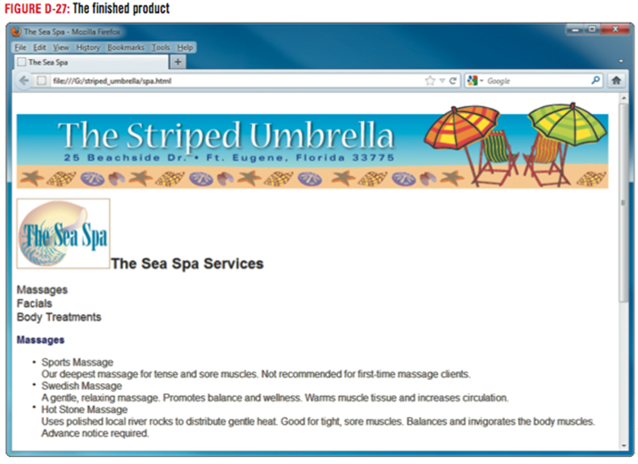 Striped Umbrella D finished Spa page